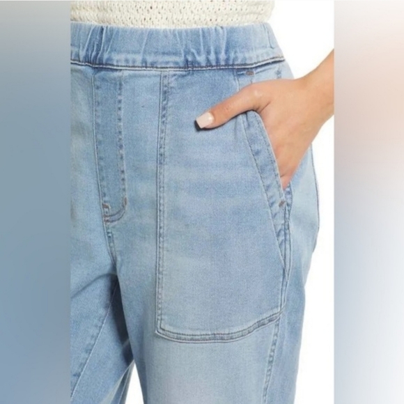 Madewell Pull On Relaxed Women’s Pockets Bellview Wash Denim Jeans Size Small - Picture 5 of 14